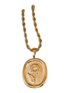 向日葵花朵长款毛衣链