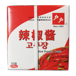 柏兰户户辣椒酱14kg韩式拌饭酱韩国火锅辣酱炒年糕酱蘸酱韩餐商用
