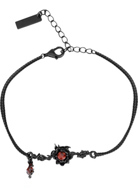 925银黑色玫瑰日韩时尚锆石手链