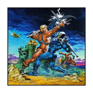 宇宙巨人希曼奇幻复古漫画电影MONDO美式风海报装饰挂画微喷画