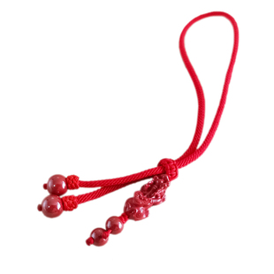 帝王砂朱砂貔貅红绳脚链女财运脚腕饰品新中式脚绳本命年大码加长