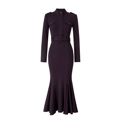 MD千亿【紫夜星芒】2025冬季显瘦女士气质优雅百搭连衣裙