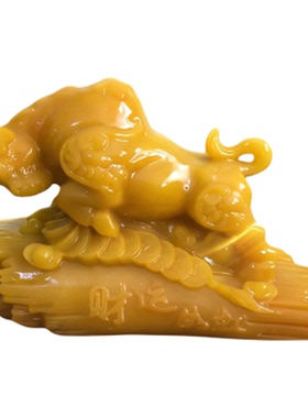 仿玉牛摆件中式客厅招财旺市