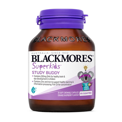 澳佳宝BLACKMORES学习小伙伴儿童鱼油DHA锌omega 30粒官方正品