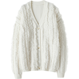 心中的白月光！大克重加厚100%纯山羊绒开衫女纯羊绒毛衣针织外套