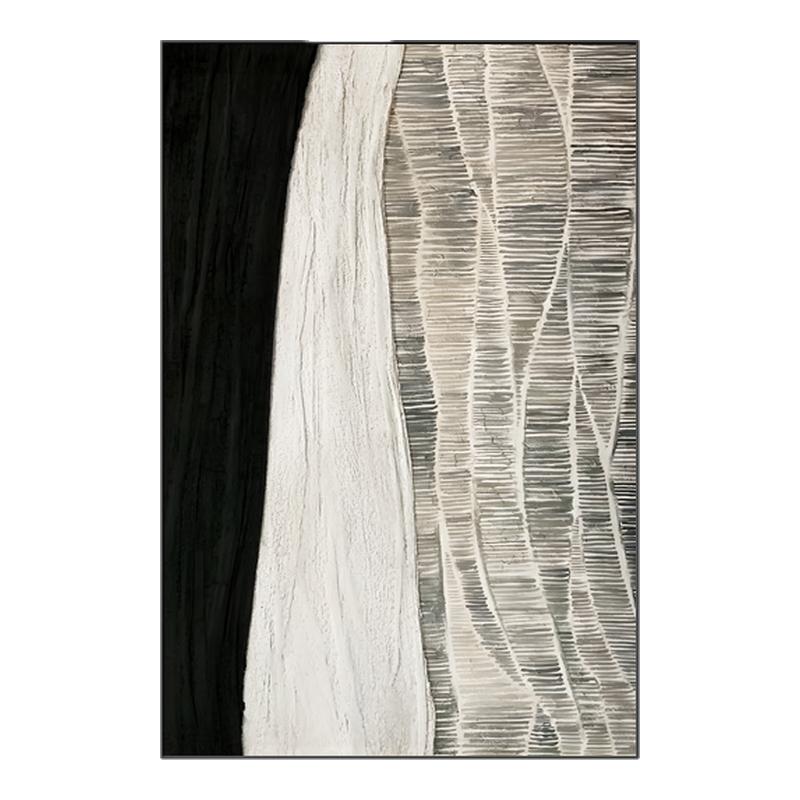 黑白灰客厅装饰画抽象风景沙发背景墙挂画现代简约艺术高级感摆画