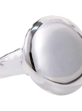 圆形3D素圈平面戒指925银夸张