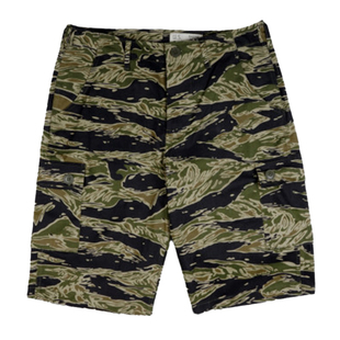 越美式复古虎纹虎斑 TCU 短裤 夏季 复刻军事风宽松 工装斜纹