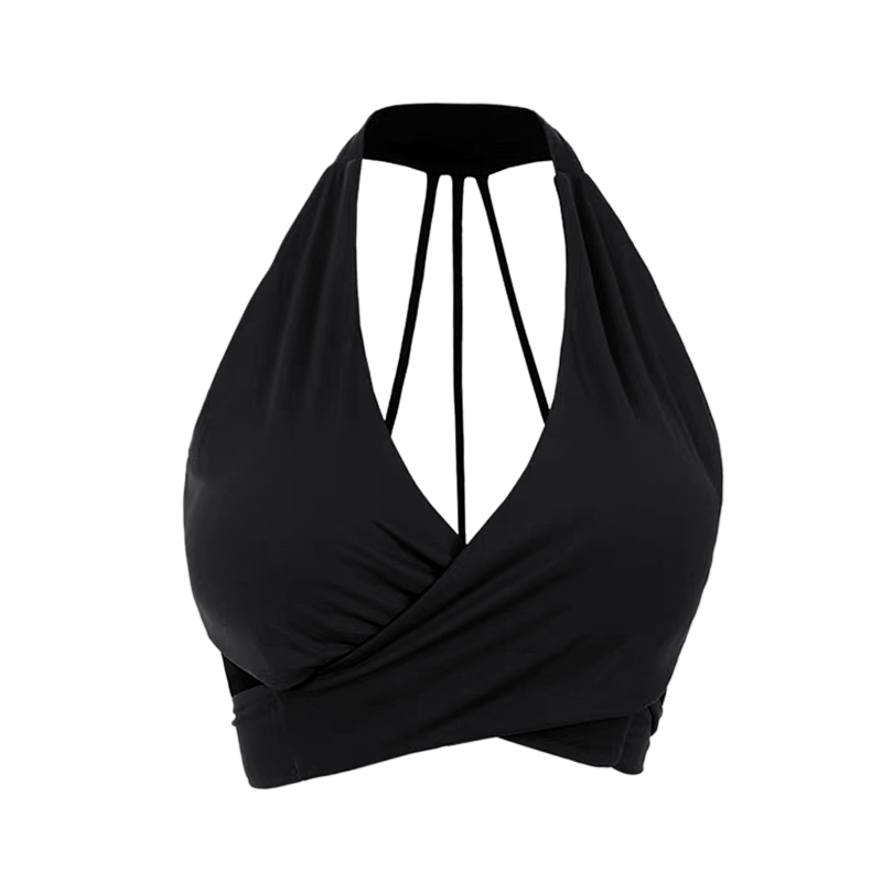 运动内衣女v领性感网红挂脖瑜伽文胸外穿健身服吊带上衣美背背心