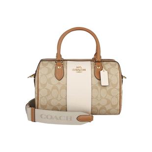 【自营】COACH/蔻驰女士经典双C印花单肩斜挎手提包波士顿桶包