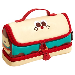 送礼盒~2025新款小学生房子笔袋儿童女孩双层皮质防水文具铅笔盒