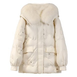 白鸭绒短款羽绒服女2025年冬季新款小个子韩版宽松显瘦时尚外套