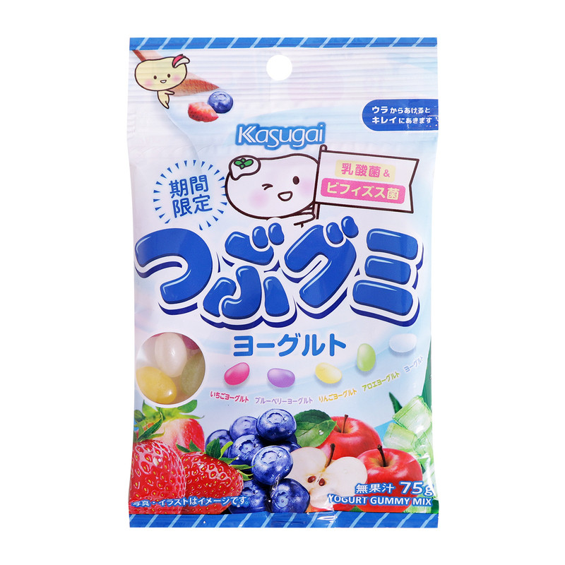 日本进口Kasugai春日井乳酸菌味软糖儿童休闲食品伴手礼彩色糖果