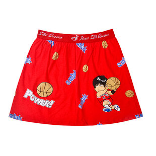 肥佬四角内裤男士动漫家居平角裤大码中腰薄款阿罗裤卡通宽松舒适