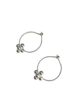 S999银针圆圈花球｜耳环女款新品