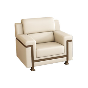 新中式办公室沙发接待会客休息区政府会议贵宾洽谈办公沙发单人位