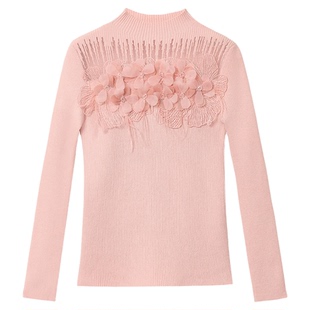 AZZHEN【温柔底牌】重工烫钻镂空花朵名媛千金氛围感针织打底