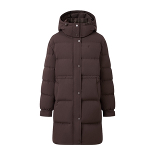 POLOWALK女士羽绒服2025冬季新款连帽长款羽绒服保暖外套女冬装