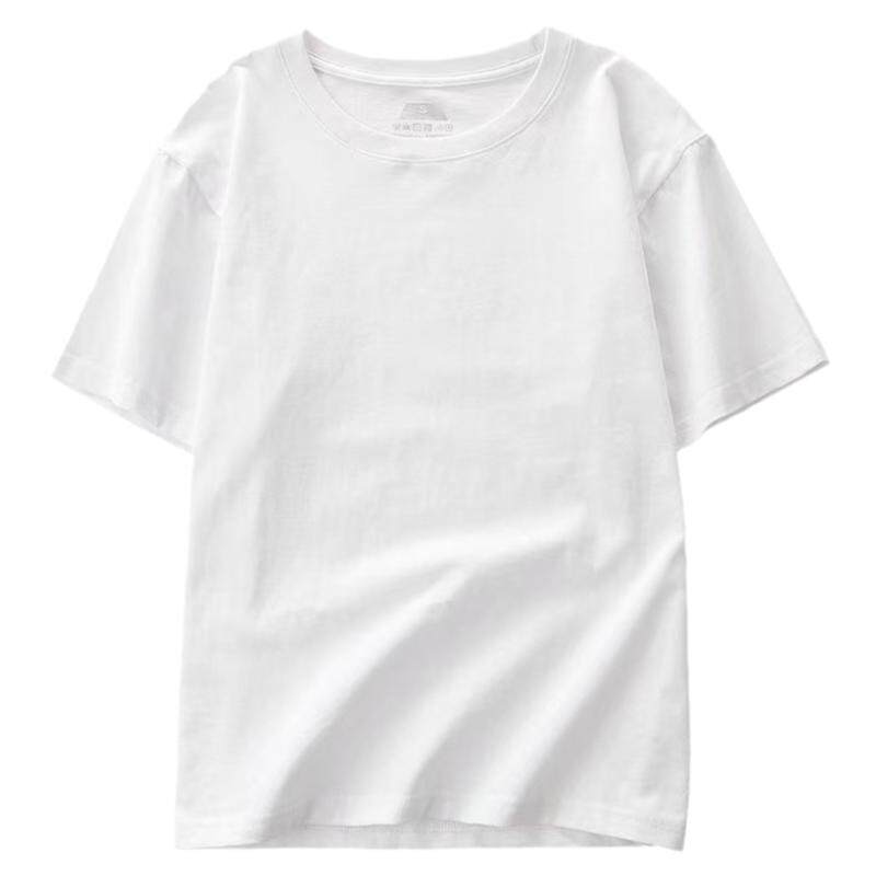 2025新款正肩纯棉圆领纯色短袖t恤女宽松ins洋气减龄显瘦上衣夏季