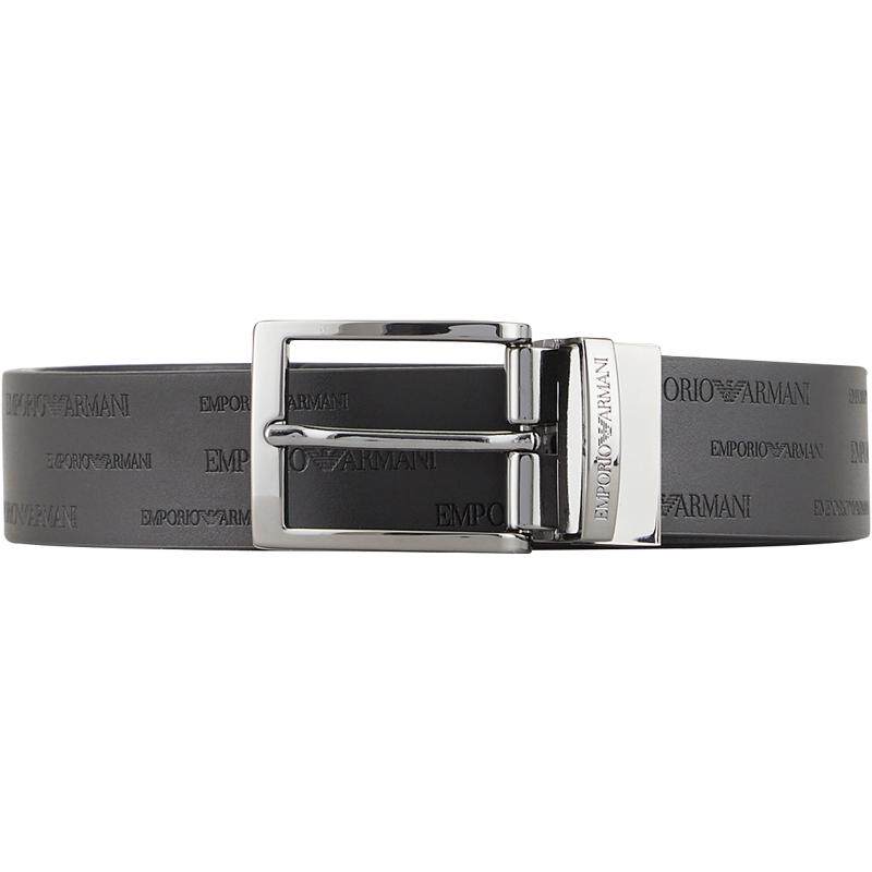 EMPORIO ARMANI/阿玛尼男士双面Logo压花通勤商务针扣腰带礼物
