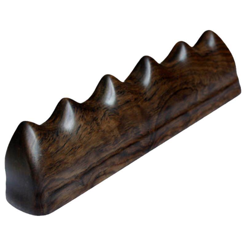 黑梓木六峰笔搁大号红木黑檀木实木笔架镇尺笔托文房四宝书法用品