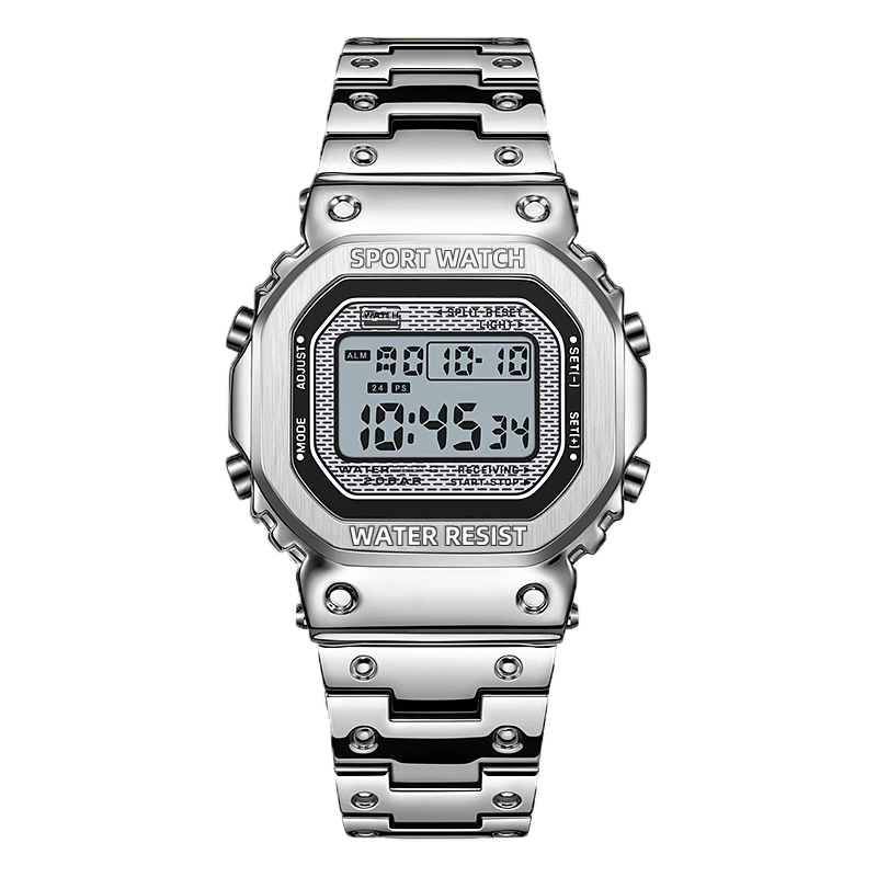 钢铁小方块电子手表男女初高中学生男款运动男女生简约气质ins风