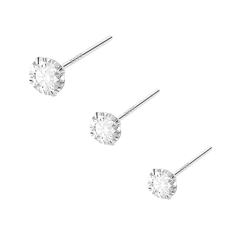 白色锆石耳钉养耳洞2025年新款爆款潮耳环轻奢高级感耳骨钉耳饰女