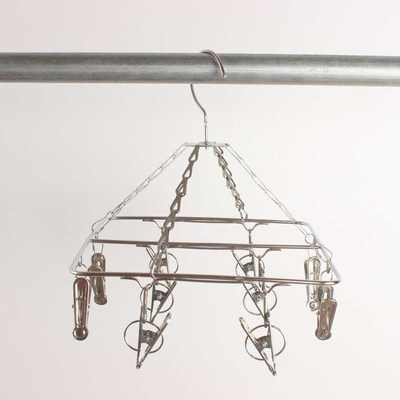 加粗304不锈钢袜架多夹子晾晒架家用多功能晾衣架展示架袜吊架