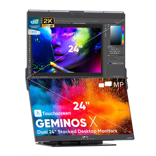 DUEX双屏显示器24英寸便携上下拓展折叠升降台式电脑扩展副屏幕2K