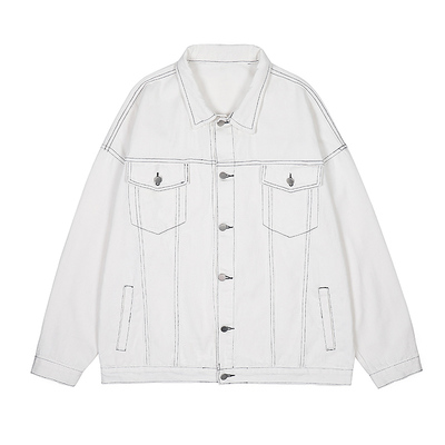 港仔文艺男水洗工装牛仔外套男生