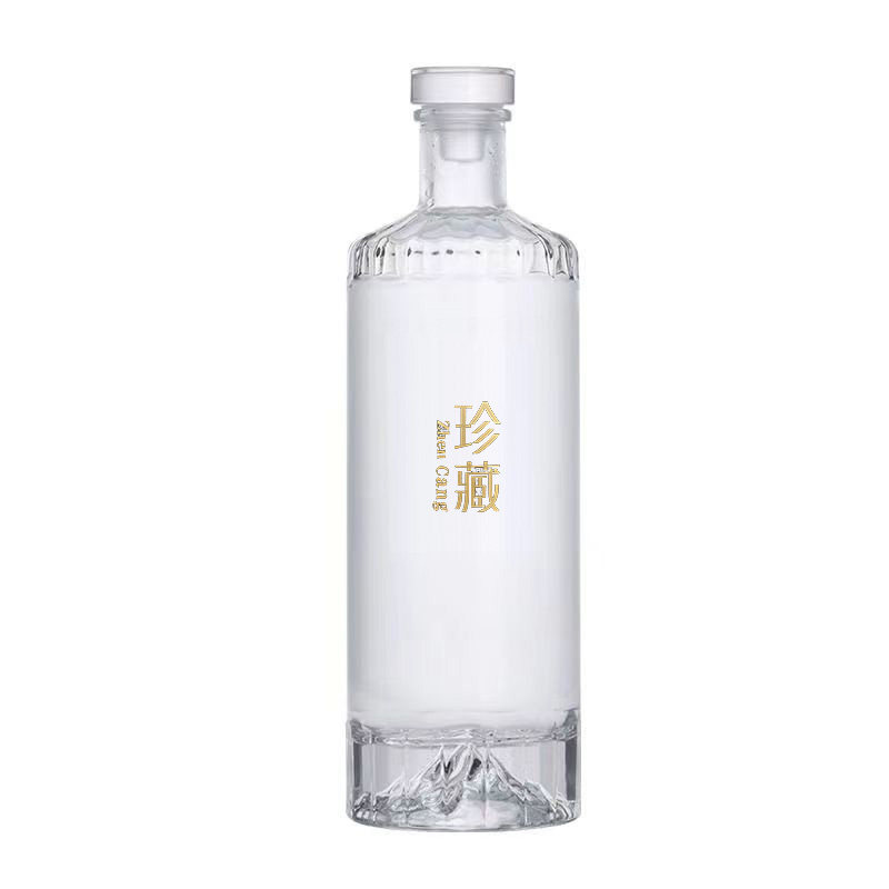 高端玻璃酒瓶火山空瓶带礼盒高档一斤装白酒瓶长期存酒专用装酒