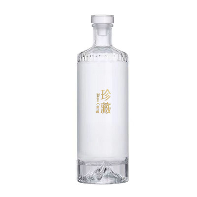 高端玻璃酒瓶火山空瓶带礼盒高档一斤装白酒瓶长期存酒专用装酒