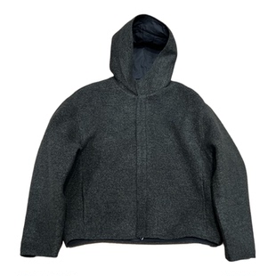 轻奢高级感粗花呢连帽羊毛呢夹克男秋冬美式复古宽松通勤短款大衣