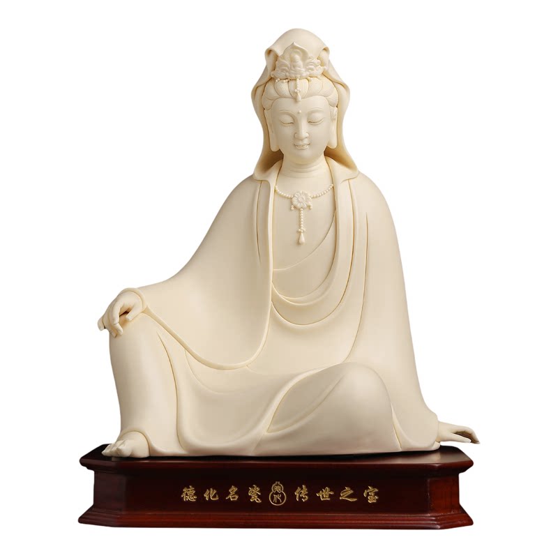 戴玉堂林建平《观心自在观音》家用供奉佛像观世音菩萨像陶瓷摆件