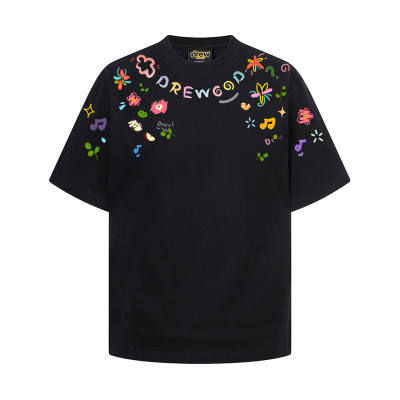 drew潮牌涂鸦纯棉宽松短袖T恤