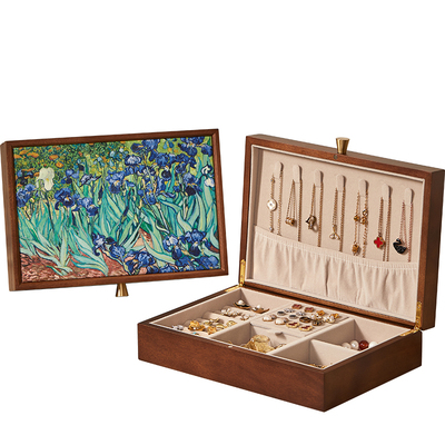 梵高·鸢尾花油画实木首饰盒