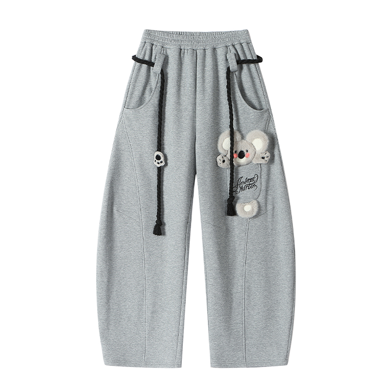 ANDREA MARTIN 2025秋冬新款立体可爱装饰刺绣卫裤宽松休闲运动裤