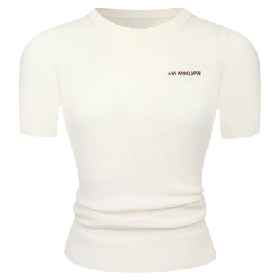 【腻腻同款】ANN ANDELMAN25春夏女士圆领修身堆叠毛织短袖301286