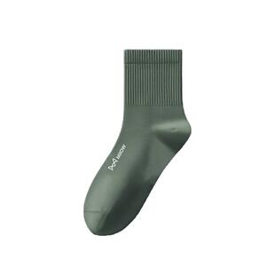 猫人男士袜子新款春秋青少年吸汗纯色棉袜男生透气红色跑步棉袜子