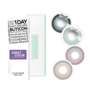 SweetColor美瞳日抛20片高颜值氛围哭哭黑青柚龙井学生党隐形眼镜