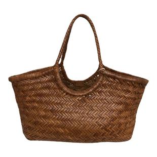 正品Dragon Diffusion8822牛皮编织包女森系大容量手工文艺手提包