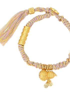 新中式古法彩绳「多富」葫芦盘缠钱币女款手链中国风编绳精致手绳