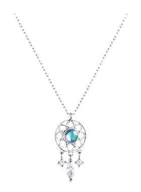 s925纯银月光石捕梦网项链女轻奢