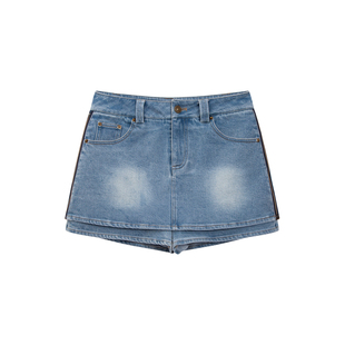 YUSSI 2026新款牛仔裙裤水洗包臀裙子侧开叉小个子a字短款半身裙