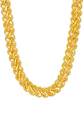 金包银黄金项链男款足金999金链子粗龙头霸气宽大扁泰国