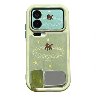 抹茶绿星星围绕小马手机壳适用IPhone17Pro全包苹果17Air新款16/15plus韩系ins风小米17Pro小众vivoX300/200
