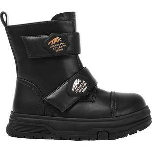 天美意童鞋女童短靴2025冬季新款儿童加绒靴子中大童时尚潮流皮靴