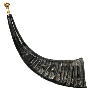 天然水牛角号角手工制大号吹号表演道具民族装饰道士喇叭法器