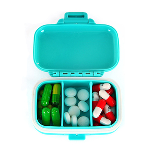 亿高EKOA便携式出差小药盒分装随身方便携带避光三格mini进口药盒