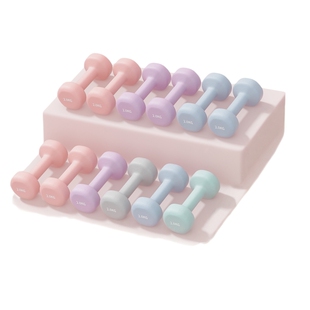 哑铃女士健身家用器材实心铸铁初学者青少年浸塑男小哑铃2kg一对